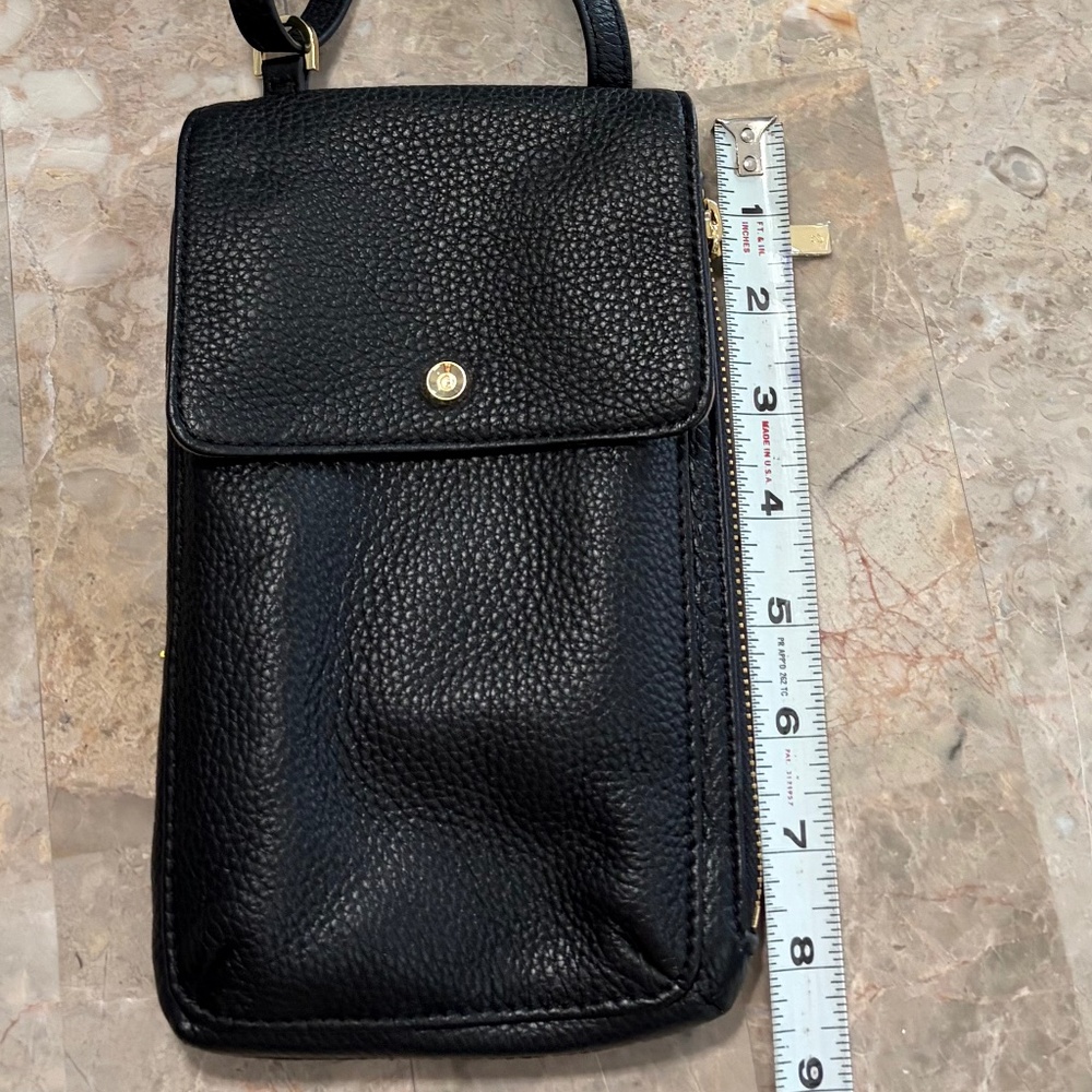 G.I.L.I. Black Leather Crossbody Bag Purse